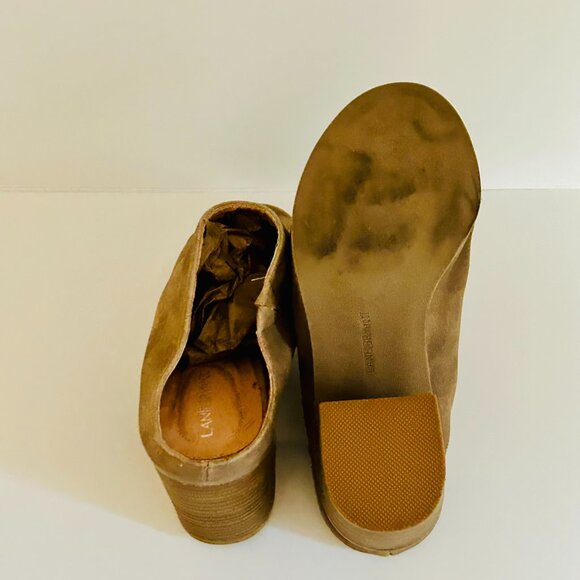 Lane Bryant Peep Toe Chunky Block Heel Mule in Marbled Beige Size 10W - Picture 6 of 8